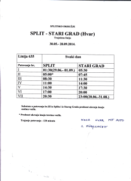SPLIT - STARI GRAD (Hvar)