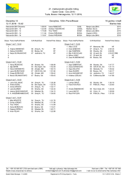 21. međunarodni plivački miting - Samir Ćirak - Ćiro