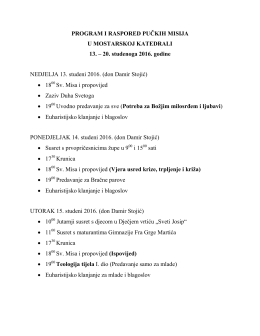 program i raspored pučkih misija