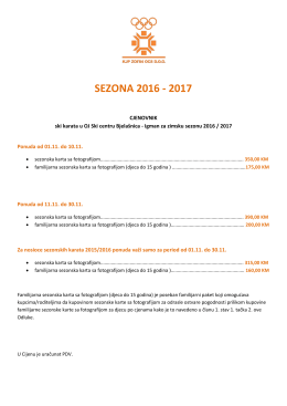 Pogledajte SKI cjenovnik!