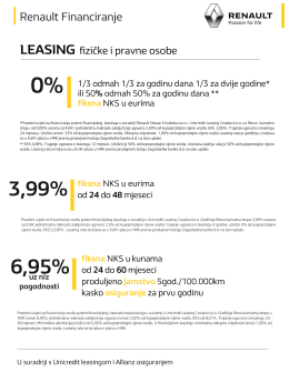 Page 1 Renault Financiranje RENAULT Passion for life LEASING