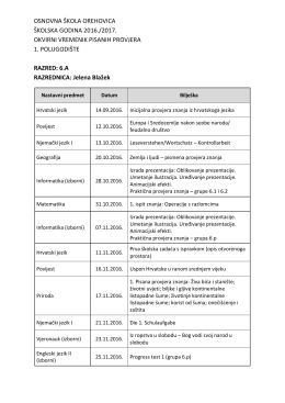 Vremenik pisanih provjera 6.a