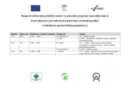 RASPORED ODRŽAVANJA PRAKTIČNE NASTAVE ZA POLAZNIKE