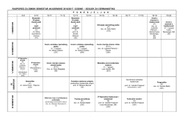 raspored za zimski semestar akademske 2016/2017. godine