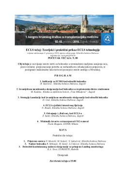 Tečaj - ECMO - Klinička bolnica Dubrava