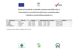 RASPORED KONZULTACIJA ZA POLAZNIKE