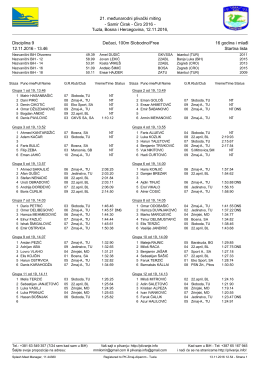 Startna lista - Plivanje info