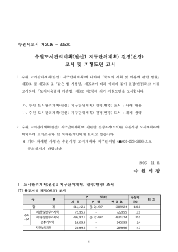 수원도시관리계획(권선1 지구단위계획) 결정(변경)