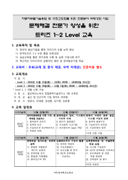 문제해결 전문가 양성을 위한 트리즈 1~2 Level 교육