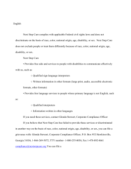 Next Step Care complies with applicable Federal civil rights laws