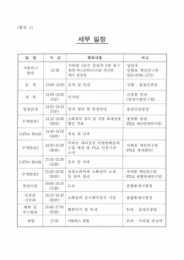Page 1 세부 일정 발표내용 비고 지하철 2호선 잠실역 2번 출구