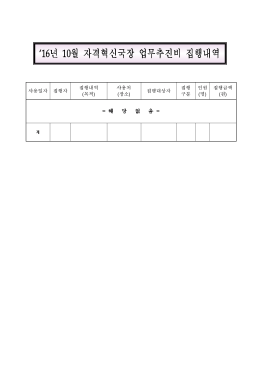 `16년 10월 자격혁신국장 업무추진비 집행내역