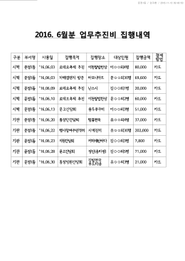 업무추진비 집행내역(2016년6월).hwp