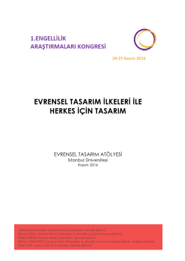 EVRENSEL TASARIM İLKELERİ İLE HERKES İ&Ccedil;İN TASARIM