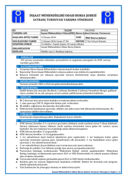 Turnuva Yönergesi - [ BURSA ] TMMOB İnşaat Mühendisleri Odası