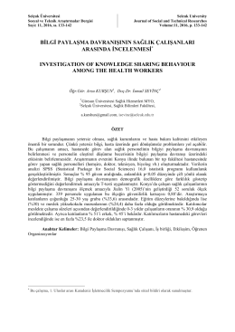 sağlık çalışanlarının bilgi paylaşma davranışının incelenmesi