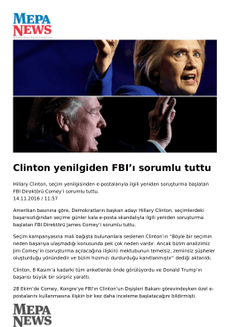 Clinton yenilgiden FBI`ı sorumlu tuttu