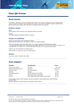 Teknik Bilgi F&ouml;y&uuml; Pilot QD Primer