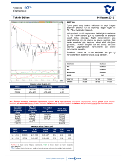 14 Kasım 2016 Teknik B&uuml;lten