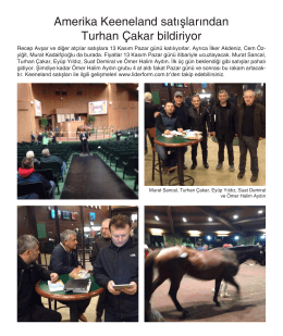 Amerika Keeneland satışlarından Turhan &Ccedil;akar