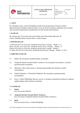Uzmanlaşma Programları Yönergesi