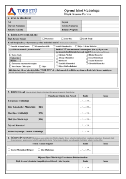 Öğrenci İşleri Müdürlüğü İlişik Kesme Formu