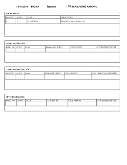 13/11/2016 PAZAR 93.YARIŞ G&Uuml;N&Uuml; RAPORU İstanbul