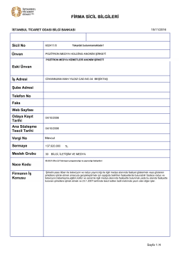 firma sicil bilgileri