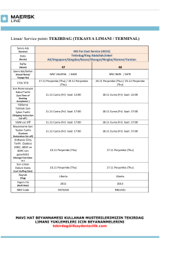 Liman/ Service point: TEKIRDAG (TEKASYA LIMANI
