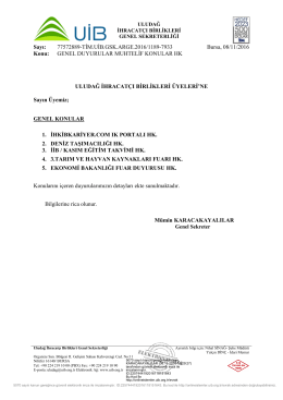 genel duyurular muhtelif konular hk