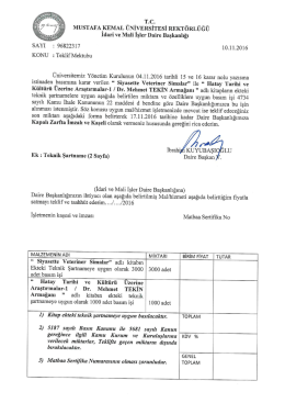 Page 1 SAYI : 96822317 KONU : Teklif Mektubu Üniversitemiz