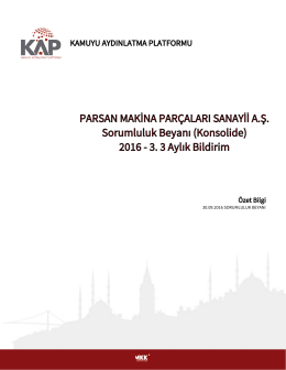 2016 - 3. 3 Aylık Bildirim