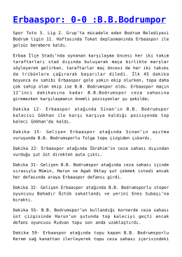 Erbaaspor: 0-0 - Bodrum G&uuml;ncel Haber