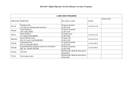 2016-2017 Eğitim-&Ouml;ğretim Yılı G&uuml;z D&ouml;nemi Ara Sınav Programı 1