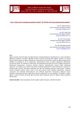 okul psikolojik danışmanlarının hizmet i&ccedil;i eğitim ihtiya&ccedil;larının