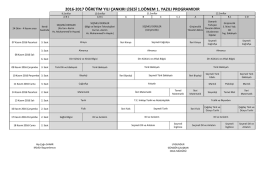 I. Dönem I. Yazılı Programı