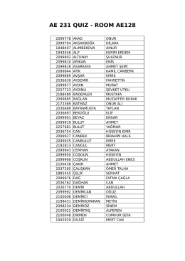 AE 231 QUIZ - ROOM AE128