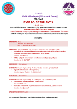 izmir bölge toplantısı - Klinik Mikrobiyoloji Uzmanlık Derneği