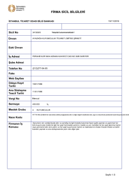 firma sicil bilgileri