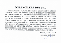 Page 1 ÖĞRENCİLERE DUYURU YÜKSEKÖĞRETİM KURUMLARI