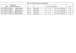 2016-2017 GDZ DONEMI SINAV PROGRAMI Kodu Dersi Alan