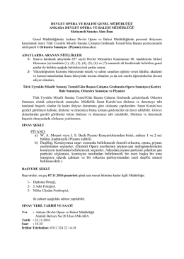 Ankara Devlet Opera ve Balesi Genel M&uuml;d&uuml;rl&uuml;ğ&uuml; Personel Alım İlanı