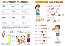 Sözcükleri bulmacaya örnekteki gibi yerleştirelim