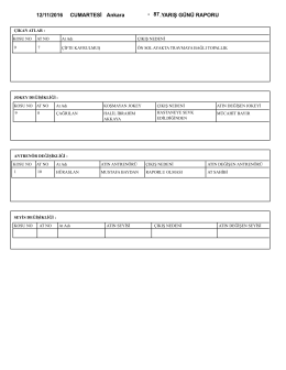 12/11/2016 CUMARTESİ 87.YARIŞ GÜNÜ RAPORU Ankara