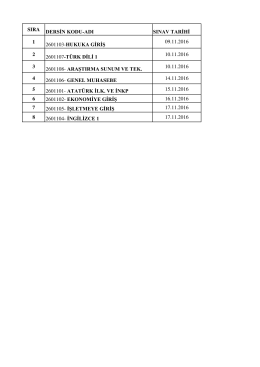 2016-2017 güz dönemi vize programı