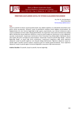 öğretmen adaylarının sosyal öz-yeterlik algılarının incelenmesi