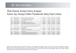 Özel Amaçlı Şasi Araç Fiyat Listesi 11.11.2016 - Mercedes-Benz