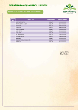 12 sayısal sınıfları 1. dönem 1. yazılı tarihleri