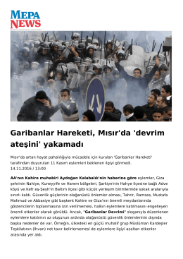 Garibanlar Hareketi, Mısır`da `devrim ateşini` yakamadı