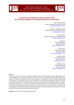 evaluatıon of secondary school students` poınt of vıew about